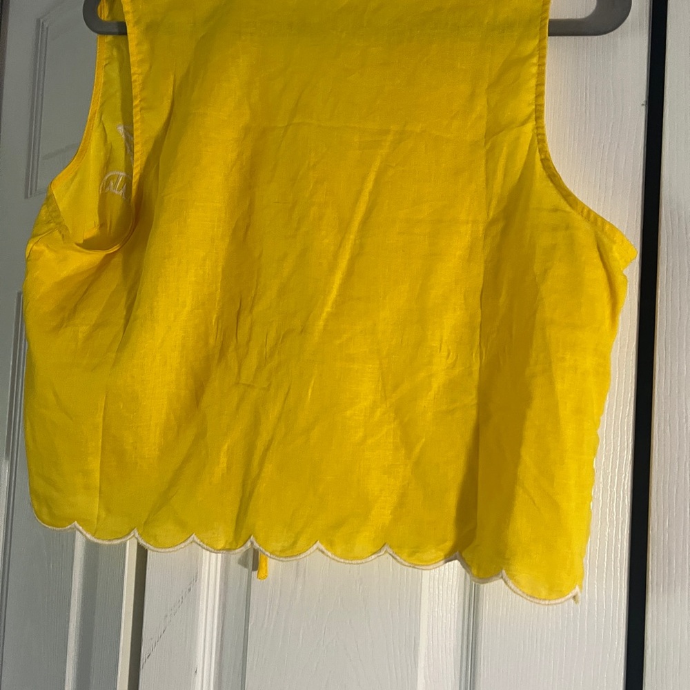 Christian Siriano Yellow Sleeveless Crop Tank Top - Picture 10 of 12